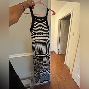Joie Black and White Knit Maxi Dress XS